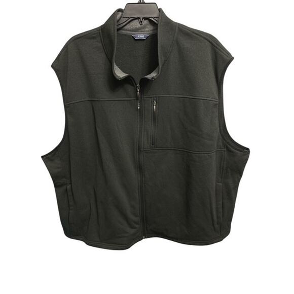IZOD Vest Men 4XB Black Full Zip 3 Pockets Soft Touch Natural Stretch 4X Big Man - Picture 1 of 6